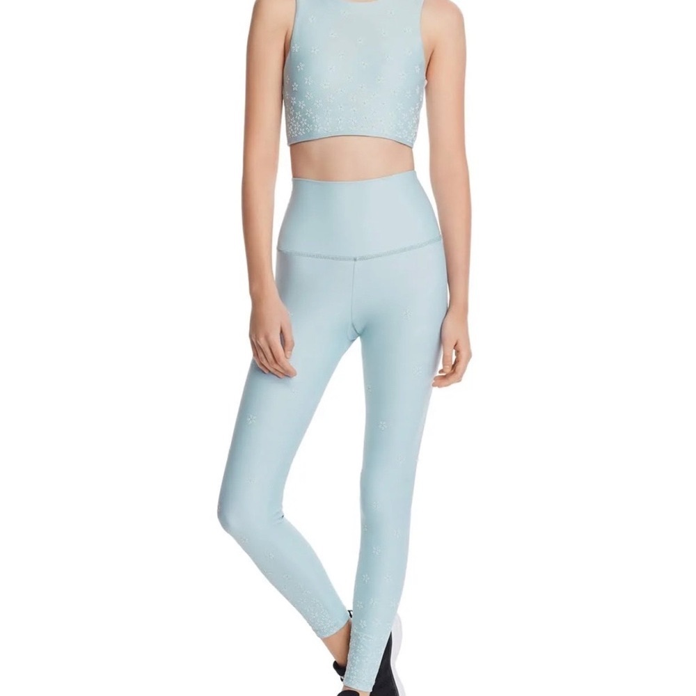 Beach Riot Star Beaded Daisy Legging and Star Beaded Kendal Top Mint XS